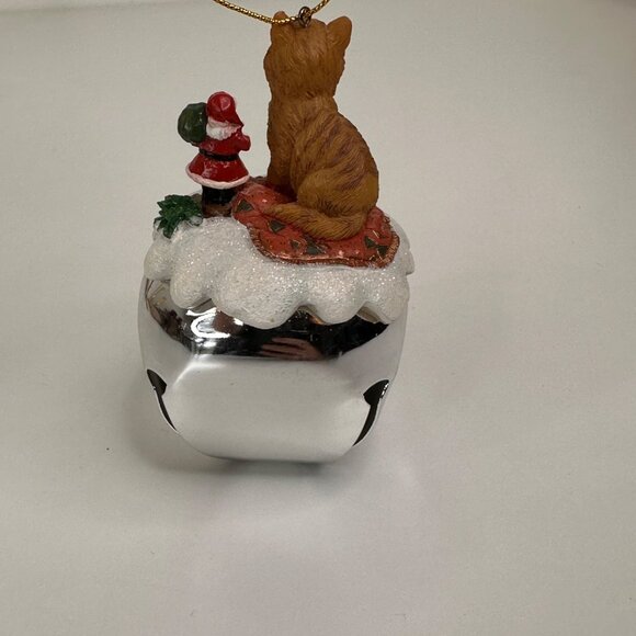 Tabby In Toyland Ornament By Ashton-Drake Galleries Sleigh Bells Cat & Santa - Picture 7 of 12